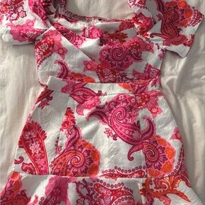 Floral Pink and Orange Dress